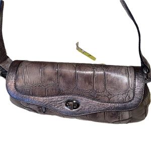 Nuovedive Embossed Italian Leather Handbag